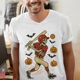 Skeleton Halloween Baseball Boys Men Kids Toddler Men's V-Neck T-Shirt Skeleton Halloween Baseball Boys Men Kids Toddler Men's V-Neck T-Shirt