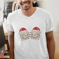 Stop Staring At My Balls Comedy Christmas Baseball Men's V-Neck T-Shirt