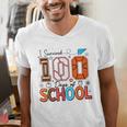 I Survived 100 Days Baseball Football Basketball School Kids Men's V-Neck T-Shirt I Survived 100 Days Baseball Football Basketball School Kids Men's V-Neck T-Shirt