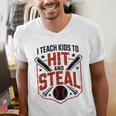 I Teach Kids To Hit And Steal Baseball Softball Coach Premium Tri-Blend Men's V-Neck T-Shirt I Teach Kids To Hit And Steal Baseball Softball Coach Premium Tri-Blend Men's V-Neck T-Shirt