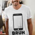 Texted First Bruh Seen Message Valentine's Day Humor Raglan Baseball Tee Men's V-Neck T-Shirt