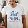 Tired But Caffeinated Baseball Mom Trendy Tired Baseball Mom Men's V-Neck T-Shirt Tired But Caffeinated Baseball Mom Trendy Tired Baseball Mom Men's V-Neck T-Shirt