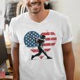 Valentines Baseball Batter Silhouette Heart Men Boys Kid Men's V-Neck T-Shirt Valentines Baseball Batter Silhouette Heart Men Boys Kid Men's V-Neck T-Shirt