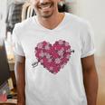 Valentine's Day Baseball Heart Softball Player Sports Lover Men's V-Neck T-Shirt