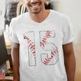 Vintage Distressed Baseball Number 15 Jersey Player Uniform Men's V-Neck T-Shirt