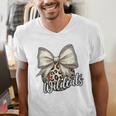 Wildcats Baseball Leopard Print Coquette Bow Mascot Game Day Men's V-Neck T-Shirt Wildcats Baseball Leopard Print Coquette Bow Mascot Game Day Men's V-Neck T-Shirt