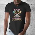 100 Days Of School Baseball 100th Day Of School Men's V-Neck T-Shirt 100 Days Of School Baseball 100th Day Of School Men's V-Neck T-Shirt