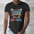 100 Days Of School Baseball Drip 100 Days Of School Men's V-Neck T-Shirt 100 Days Of School Baseball Drip 100 Days Of School Men's V-Neck T-Shirt