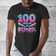 100 Days Of School Baseball Dripping Ice Cream 100th Day Men's V-Neck T-Shirt 100 Days Of School Baseball Dripping Ice Cream 100th Day Men's V-Neck T-Shirt