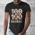 100 Days Of School Baseball Love Valentine’s Day Men Women Men's V-Neck T-Shirt