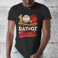 100 Days Of School Baseball Player Sports Game Teacher Kid Men's V-Neck T-Shirt