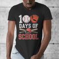 100 Days Of School Baseball Player Teacher Student Men's V-Neck T-Shirt 100 Days Of School Baseball Player Teacher Student Men's V-Neck T-Shirt