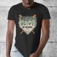 100 Days Of School Home Plate Camo Baseball Dripping Boys Men's V-Neck T-Shirt