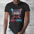 100 Days Of School Ice Cream Drip Baseball 100 Days Smarter Men's V-Neck T-Shirt 100 Days Of School Ice Cream Drip Baseball 100 Days Smarter Men's V-Neck T-Shirt