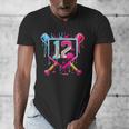 12th Birthday Boys Baseball Ice Cream Drip Boys Baseball Men's V-Neck T-Shirt 12th Birthday Boys Baseball Ice Cream Drip Boys Baseball Men's V-Neck T-Shirt