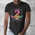2nd Birthday Baseball Bat Ice-Cream Drip 2yrs Old Boys Kids Men's V-Neck T-Shirt