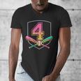 4th Birthday Baseball Bat Ice-Cream Drip 4yrs Old Boys Girls Men's V-Neck T-Shirt