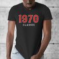 55 Year Old 1970 Classic Baseball Fan 55th Birthday Men's V-Neck T-Shirt 55 Year Old 1970 Classic Baseball Fan 55th Birthday Men's V-Neck T-Shirt