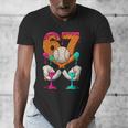 6 7 Ice Cream Drip Baseball Number 67 Player Boy Girl Kids Men's V-Neck T-Shirt