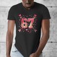6 7 Melting Number Arrow Baseball Drip Valentine's Day Men's V-Neck T-Shirt 6 7 Melting Number Arrow Baseball Drip Valentine's Day Men's V-Neck T-Shirt