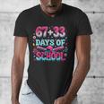 67 33 Days Of School Baseball Drip 100th Day Of School Boys Men's V-Neck T-Shirt 67 33 Days Of School Baseball Drip 100th Day Of School Boys Men's V-Neck T-Shirt