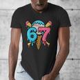 67 Baseball Ice Cream Drip Player Men's V-Neck T-Shirt