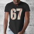 67 Baseball Six Seven 6 7 Meme 67 Men's V-Neck T-Shirt 67 Baseball Six Seven 6 7 Meme 67 Men's V-Neck T-Shirt
