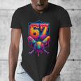 67 Meme Trendy Baseball Number 67 Player Six Seven Men's V-Neck T-Shirt 67 Meme Trendy Baseball Number 67 Player Six Seven Men's V-Neck T-Shirt