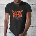 67 Sports Meme – Baseball Bats Number 6 7 Men's V-Neck T-Shirt 67 Sports Meme – Baseball Bats Number 6 7 Men's V-Neck T-Shirt