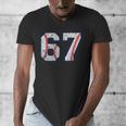 67 Sports Meme – Baseball Number 6 7 Men's V-Neck T-Shirt 67 Sports Meme – Baseball Number 6 7 Men's V-Neck T-Shirt