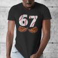67 Trend Baseball Glove Number Style Men's V-Neck T-Shirt