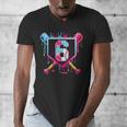 6th Birthday Boys Baseball Ice Cream Drip Boys Baseball Men's V-Neck T-Shirt 6th Birthday Boys Baseball Ice Cream Drip Boys Baseball Men's V-Neck T-Shirt