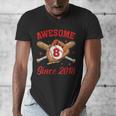 8 Year Old Boys Awesome Since 2018 Baseball Birthday Men's V-Neck T-Shirt
