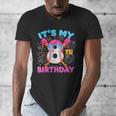 8th Birthday Baseball 8 Year Old Ice Cream Drip Boy Baseball Men's V-Neck T-Shirt 8th Birthday Baseball 8 Year Old Ice Cream Drip Boy Baseball Men's V-Neck T-Shirt