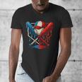 American Baseball Drip Graffiti Ball And Bat Men's V-Neck T-Shirt American Baseball Drip Graffiti Ball And Bat Men's V-Neck T-Shirt