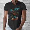 Backstop Catcher Baseball Graphic Men's V-Neck T-Shirt Backstop Catcher Baseball Graphic Men's V-Neck T-Shirt