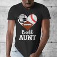 Ball Aunt Heart Football Baseball Hockey Game Day Men's V-Neck T-Shirt Ball Aunt Heart Football Baseball Hockey Game Day Men's V-Neck T-Shirt