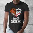 Ball Mom Heart Soccer Basketball Baseball Football Mom Men's V-Neck T-Shirt Ball Mom Heart Soccer Basketball Baseball Football Mom Men's V-Neck T-Shirt