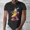 Banana With Baseball Bat Street Baseball Drip Men's V-Neck T-Shirt Banana With Baseball Bat Street Baseball Drip Men's V-Neck T-Shirt