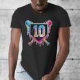Baseball 10 Year Old Boy Ice Cream Drip 10th Birthday Player Men's V-Neck T-Shirt Baseball 10 Year Old Boy Ice Cream Drip 10th Birthday Player Men's V-Neck T-Shirt