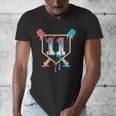 Baseball 11 Year Old Ice Cream Drip 11th Birthday Boy Player Men's V-Neck T-Shirt Baseball 11 Year Old Ice Cream Drip 11th Birthday Boy Player Men's V-Neck T-Shirt
