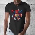 Baseball 8 Year Old Splash Drip 8th Birthday Boy Number 8 Men's V-Neck T-Shirt Baseball 8 Year Old Splash Drip 8th Birthday Boy Number 8 Men's V-Neck T-Shirt
