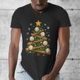 Baseball Bat Christmas Tree Lights Holiday Xmas Men's V-Neck T-Shirt