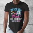 Baseball Or Bows Big Brother Loves You Gender Pink Or Blue Men's V-Neck T-Shirt Baseball Or Bows Big Brother Loves You Gender Pink Or Blue Men's V-Neck T-Shirt