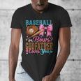 Baseball Or Bows Godfather Loves You Gender Reveal Men's V-Neck T-Shirt Baseball Or Bows Godfather Loves You Gender Reveal Men's V-Neck T-Shirt