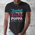 Baseball Or Bows Poppa Loves You Gender Reveal Men's V-Neck T-Shirt Baseball Or Bows Poppa Loves You Gender Reveal Men's V-Neck T-Shirt