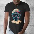 Baseball Catcher Mask Ice Cream Dripping Baseball Boy Youth Men's V-Neck T-Shirt