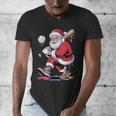 Baseball Christmas Santa Claus Batter Baseball Drip Men's V-Neck T-Shirt Baseball Christmas Santa Claus Batter Baseball Drip Men's V-Neck T-Shirt