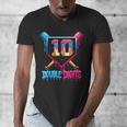 Baseball Drip 10th Birthday Boy Double Digits Ice Cream Drip Men's V-Neck T-Shirt Baseball Drip 10th Birthday Boy Double Digits Ice Cream Drip Men's V-Neck T-Shirt