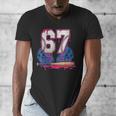 Baseball Drip 67 Meme Six Seven 6-7 Gen Alpha Slang Men's V-Neck T-Shirt Baseball Drip 67 Meme Six Seven 6-7 Gen Alpha Slang Men's V-Neck T-Shirt